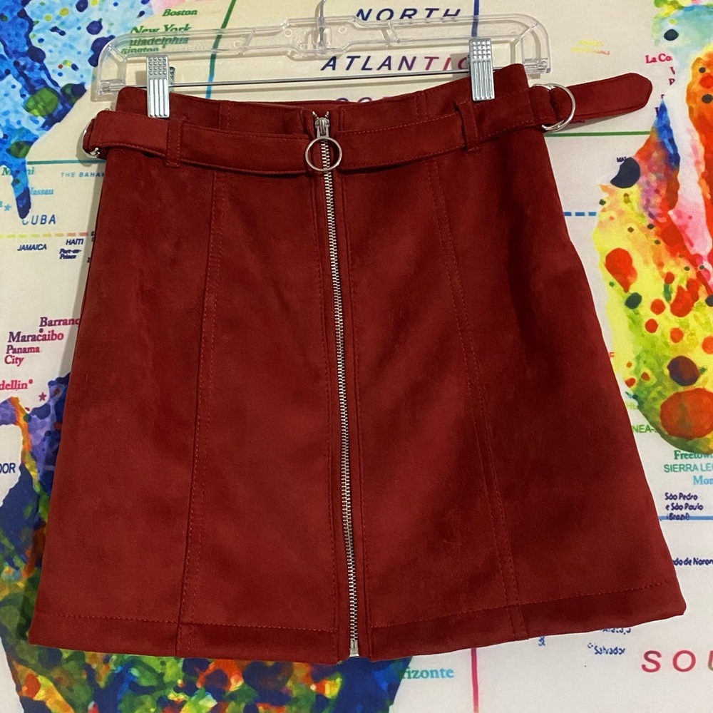 Suede skirt